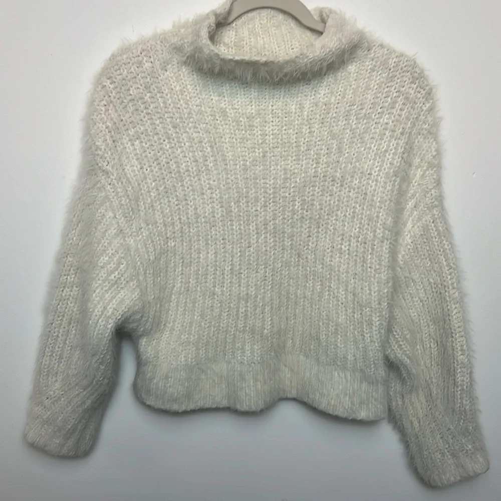 Brand: Express | Fuzzy Cowl Neck Sweater - Picture 1 of 6